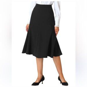 Melanie Lyne Black Flowy A-line skirt Size 10